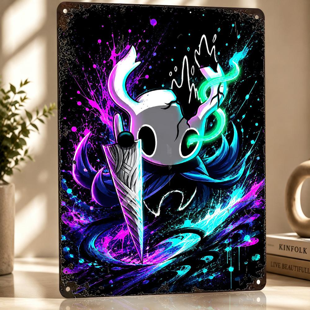 The Knight Splatter Art Metal Poster Perfect Gift for Fans Lovers Customized Wall Art Metal Sign for Room Decor Bedroom Stuff