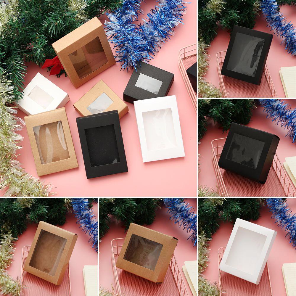 Праздничные принадлежности Подарочный футляр Упаковка для торта Бумажная подарочная коробка Прозрачное ПВХ-окно Мешок для упаковки конфет