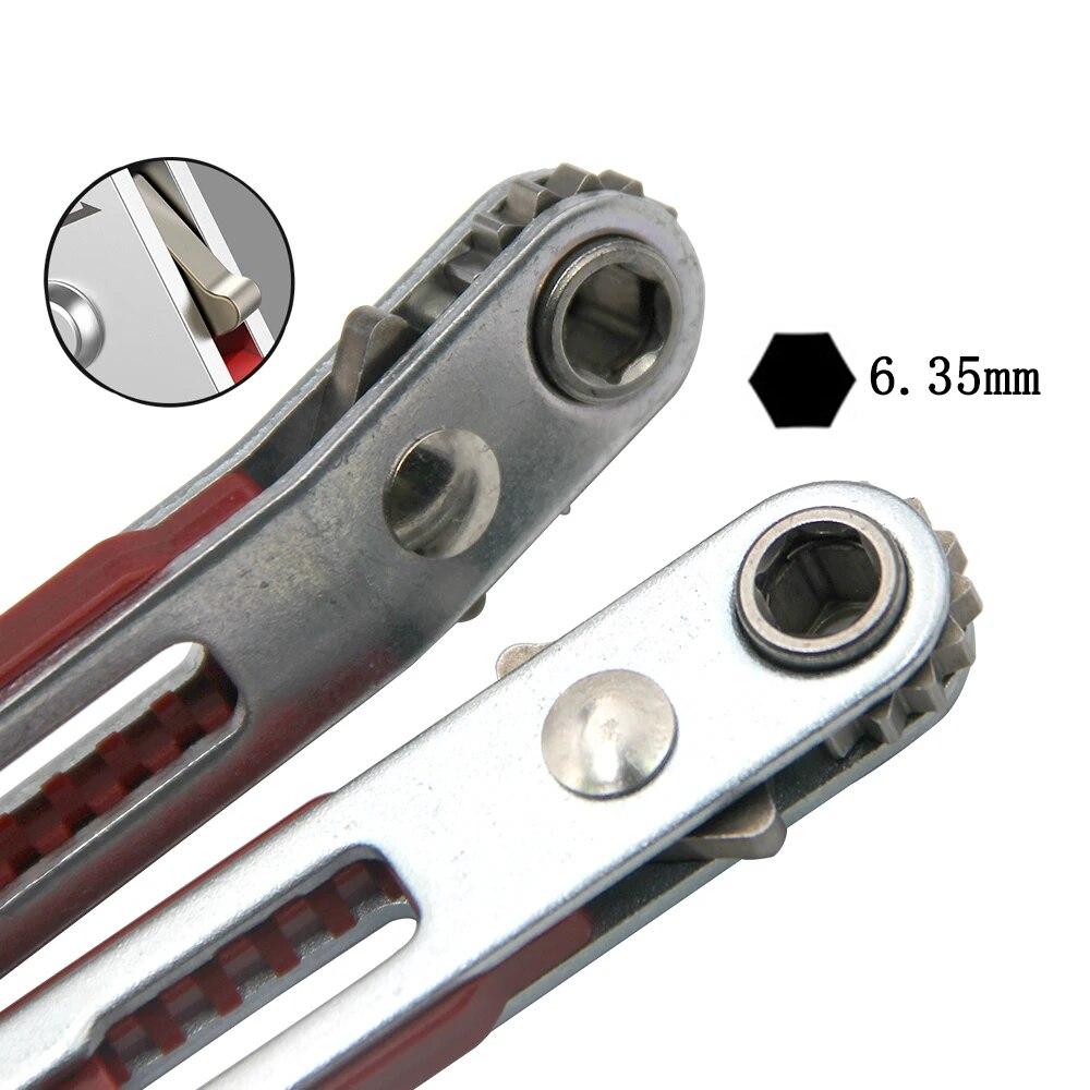 1Pc Multi-functional Two-way Forward and Reverse Ratchet Screwdriver Elbow Flat Head Wrench Driver Cross Slotted Screwdriver Tool