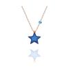 925 Sterling Blue Enamel Star Necklace Women Sterling Silver Necklace