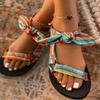 Fashion 2025 Shoes Female Open Toe Women's Sandals Outdoor Casual Sandals Women Round Toe Mixed Colors Flat with Plus Size Shoes Women