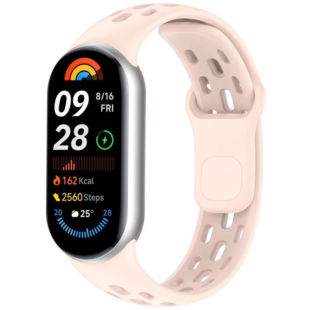 Силиконовый ремешок для Xiaomi Mi Band 10 Аксессуары Спортивный дышащий Браслет Наручный ремешок pulseira correa для Xiaomi Mi band 9 8