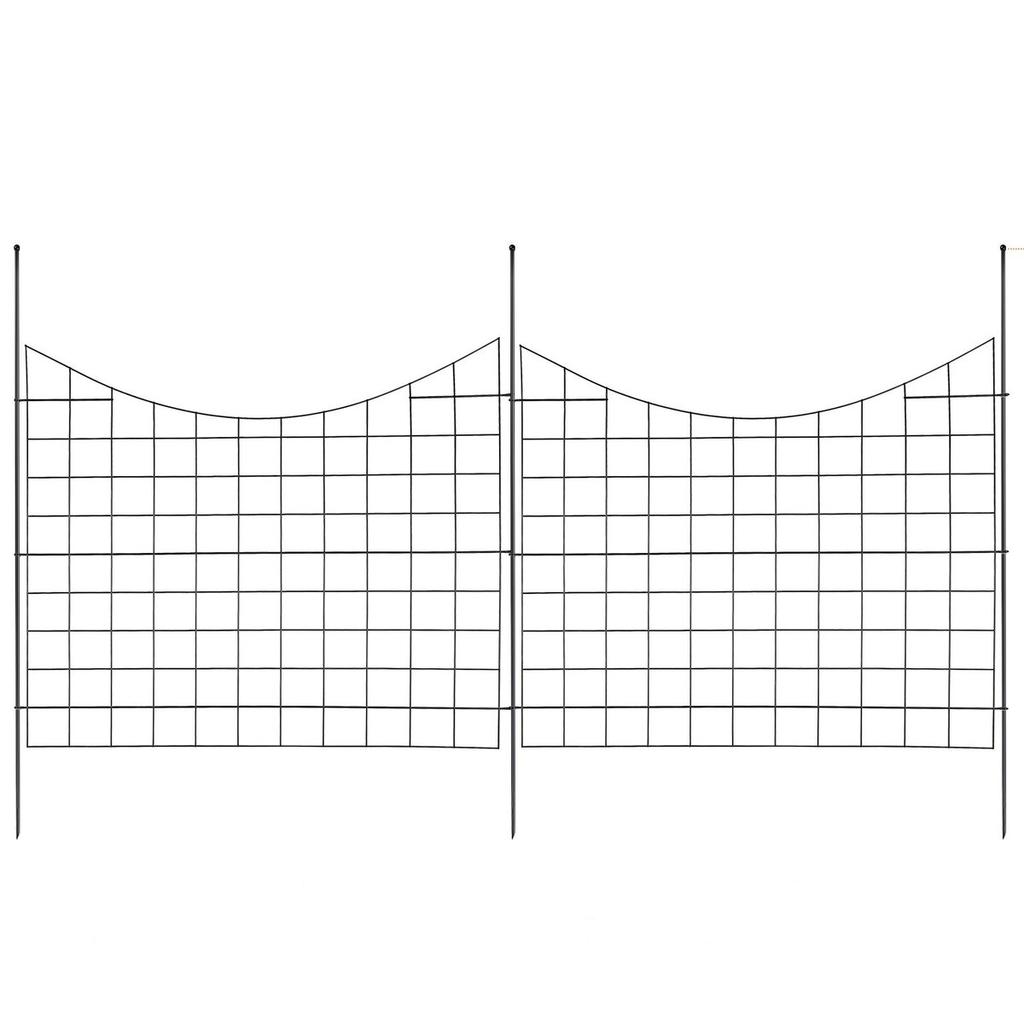 Garden Fence, No Dig Fence 36.6''(H)x29.5''(L) Animal Barrier Fence, Underground Decorative Garden Fencing with 2.5 inch Spike Spacing, Metal Dog