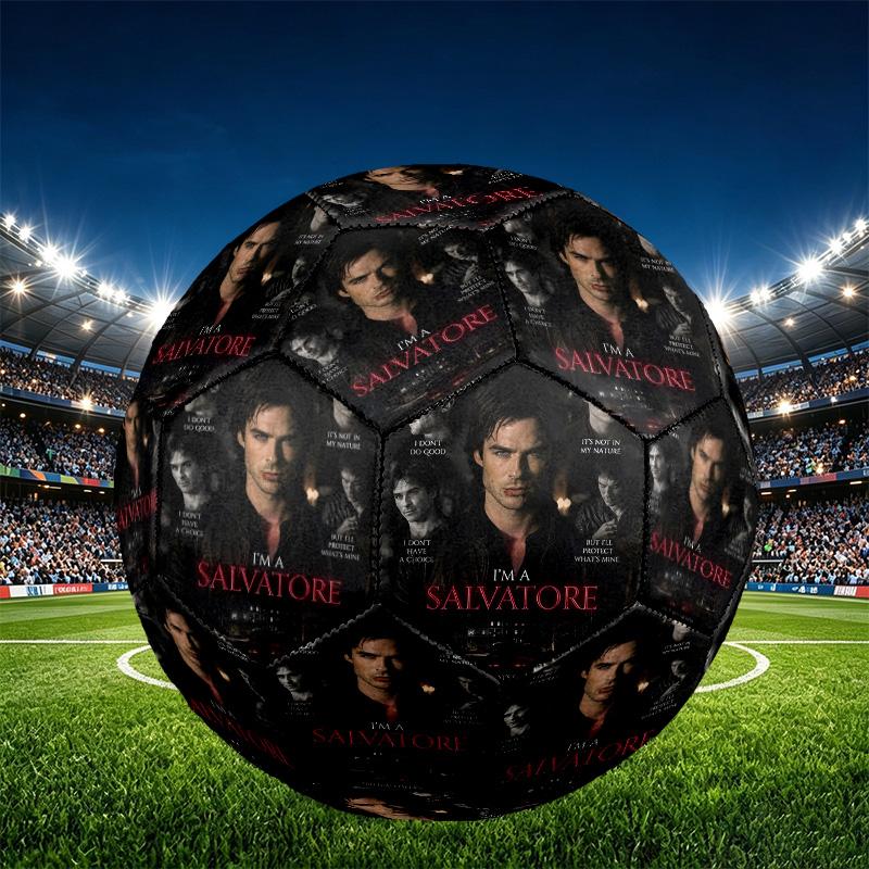 Мяч для футбола Damon Salvatore, размер 5, из износостойкого ПУ, для матчей, тренировок и ежедневной практики, подарок на день рождения для футбольных фанатов