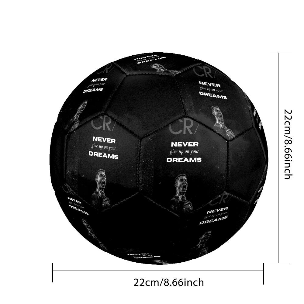 1PC Cristiano Ronaldo Devotion size 5 soccer ball PrahaIndoor Soccer Ball Colorful All Ages Machine Stitched PVC Competition Ready Durable High-Bounce