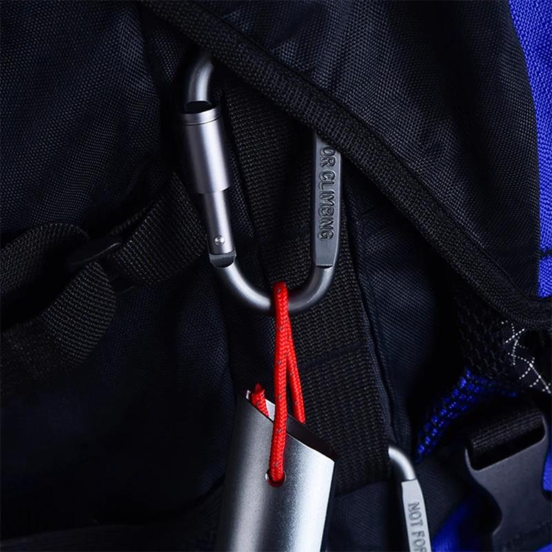 Carabiner Set for Key Camping Survival EDC Outdoor Keychain Clip Alloy Aluminum Tactical Caribiner Hook Karabiners Black 6Pcs