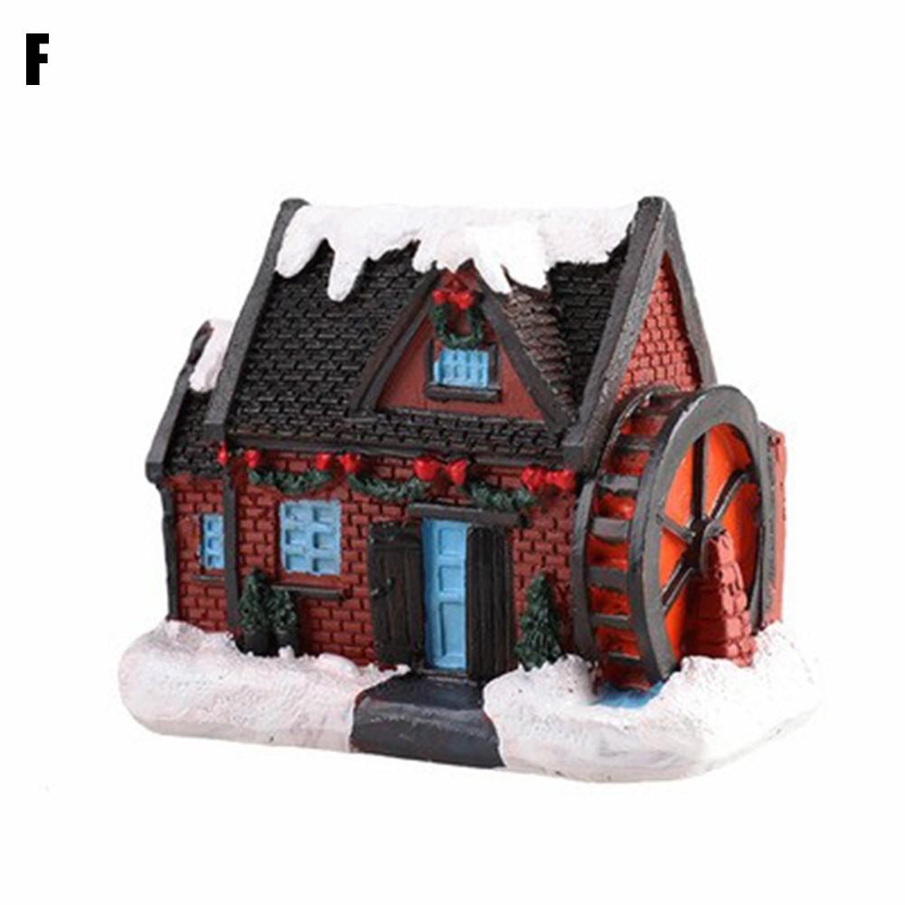 Волшебный светодиодный домик в снежной деревне, коллекционное рождественское украшение
