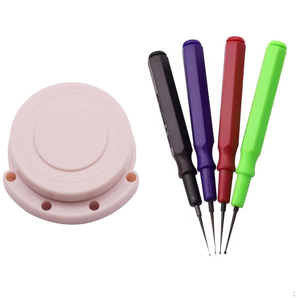 Watch Oiler Set Oil Cup 4 Pens Lubricant Tools Assortment Supplies Maintenance Watchmaker