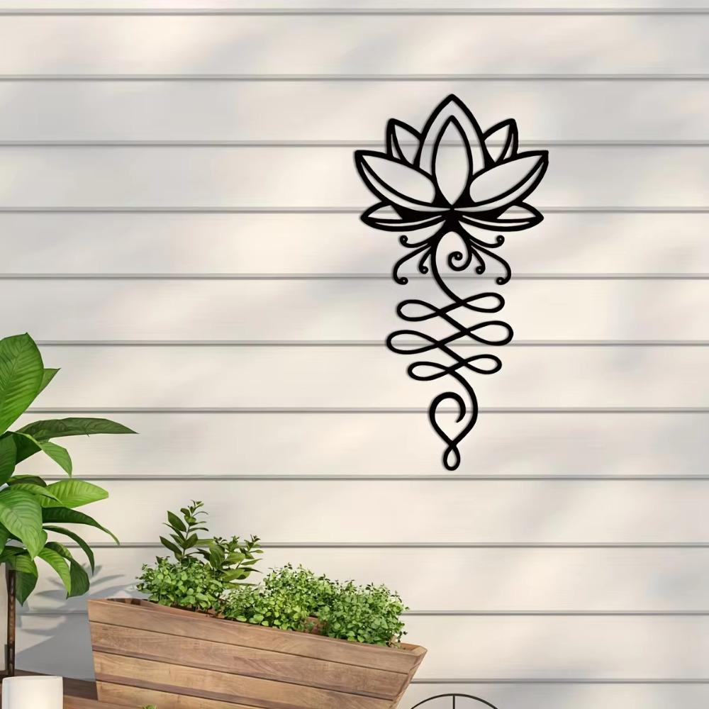 Металлическое настенное искусство, духовное буддийское символическое украшение, элегантное настенное украшение для новоселья и домашнего декора, уникальное металлическое настенное искусство