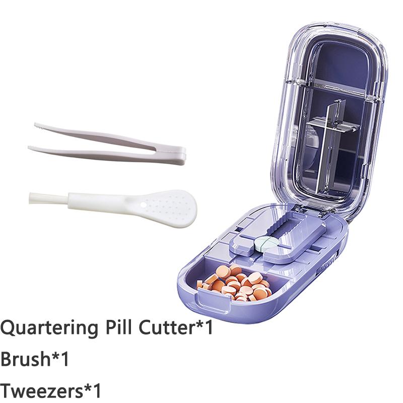 Кейс для таблеток для здоровья Четверть таблетки Резак Коробка для хранения Портативный Таблетки Лекарство Пыленепроницаемый Разделитель для маленьких таблеток и больших