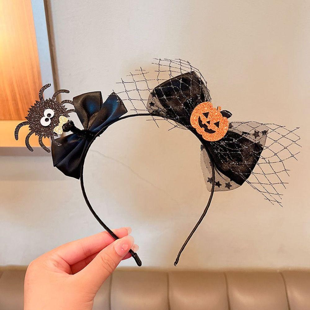 Шарик летучая мышь бант паук тыква корейский стиль повязки для волос женские обручи для волос Хэллоуин повязки на голову рога лося