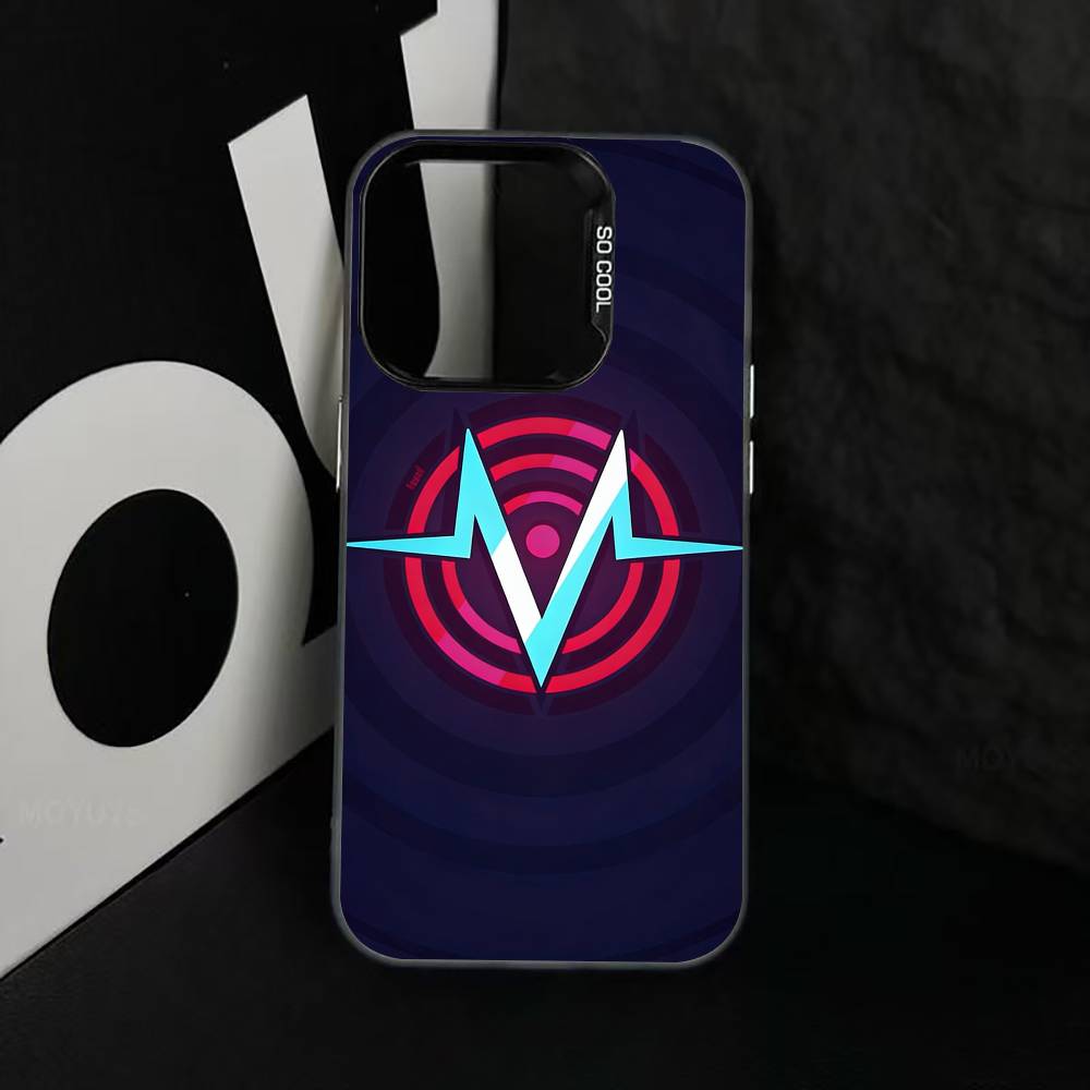 Чехол для телефона H-Hazbin V-Vox для iPhone 17,16,15,14,13,12,11 Plus,Pro Max,XS,Цветная Посеребренная Внутренняя Крышка