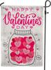 PAMBO Happy Valentines Day Garden Ag 12x18 Double Sided Burlap Hearts & Bottle Ags for Valentine Day Garden Yard Out JJM EEL