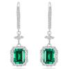WUIHA 925 Sterling Silver 6 * 8 MM Lab Sapphire Emerald High Carbon Diamonds Wedding Engagement Drop Dangle Earrings Wholesale