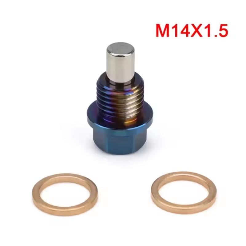 Titanium Alloy Magnetic Oil Drain Plug Oil Sump Nut M12x1.25 M12x1.5 M12x1.75 M14x1.5 Reusable Permanent Magnetism 5000 Gs