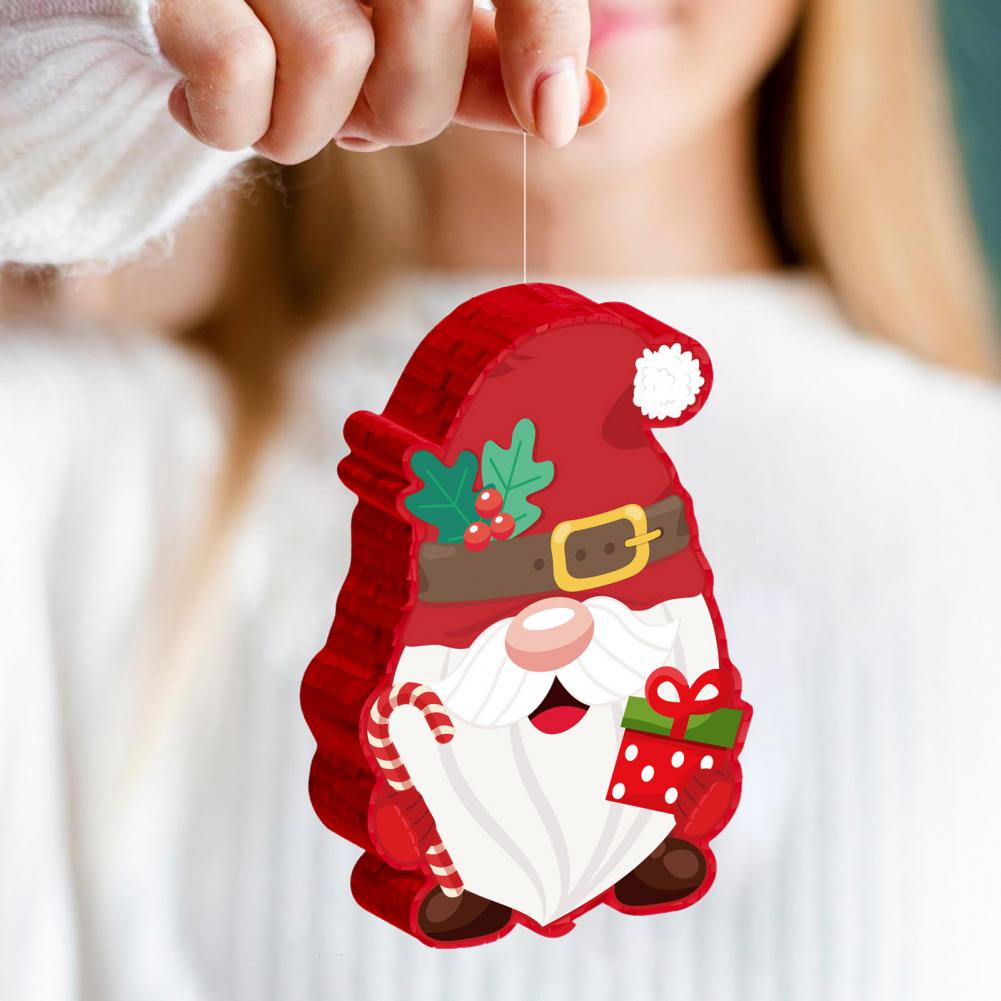 Christmas Party Decorations Winter Theme Gnome Pinata with Stick Confetti for Xmas Birthday Party Decorations Christmas