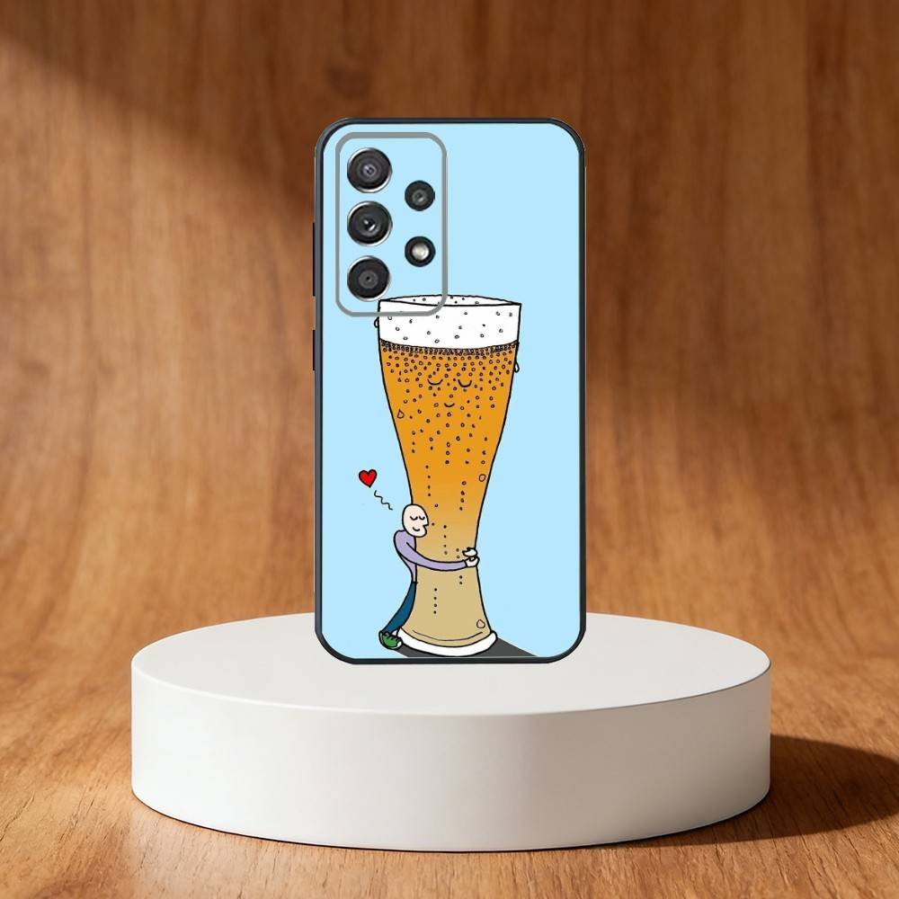 Beer Alcohol CHEERS Phone Case For Samsung S25,S24,S21,S22,S23,S30,Ultra,S20,Plus,Fe,Note,10,9,5G Black Cover