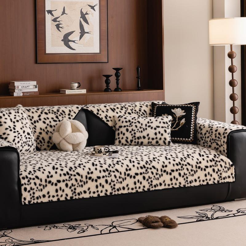 Plush Sofa Cushion, Thickened Non-Slip Seat Cushion In Autumn And Winter,  New Thermal Backrest Cover, Light Luxury Cover Cloth Towel