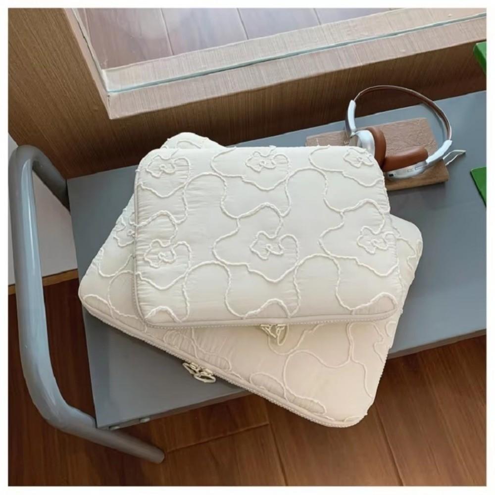 Embroidery Flower Tablet Sleeve Case Soft Notebook Pouch Case Laptop Bag for MacBook/iPad/DELL