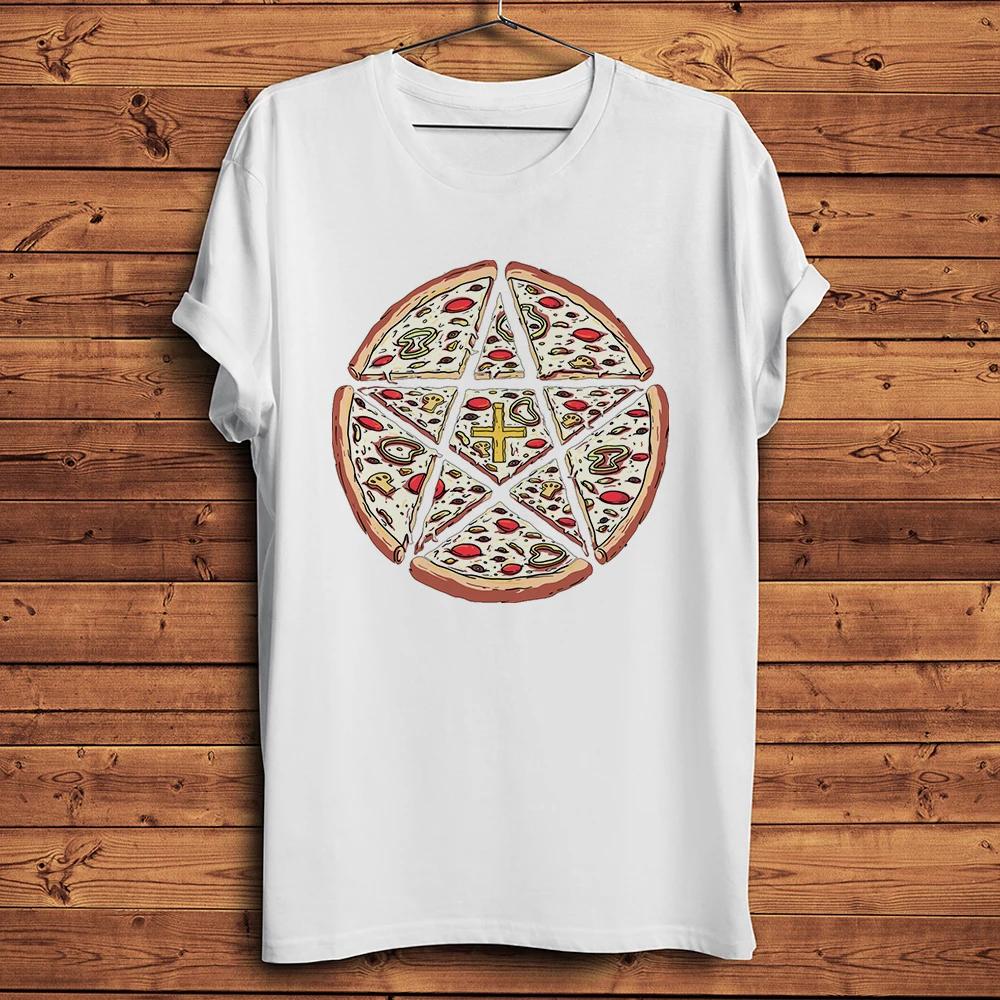 Forever Pizza Faith Pizzeria Pentagram Skull Funny T Shirt Men,Short Sleeve Daily Casual TShirt