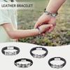 Fashion Bracelet Men's Leather Bracelet Alloy Magnetic Twisted Punk Bracelet Gift