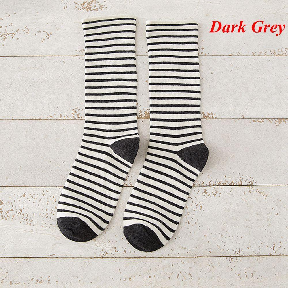 Gifts Winter Warm Ankle Cotton Striped Socks Knit Elastic Hosiery