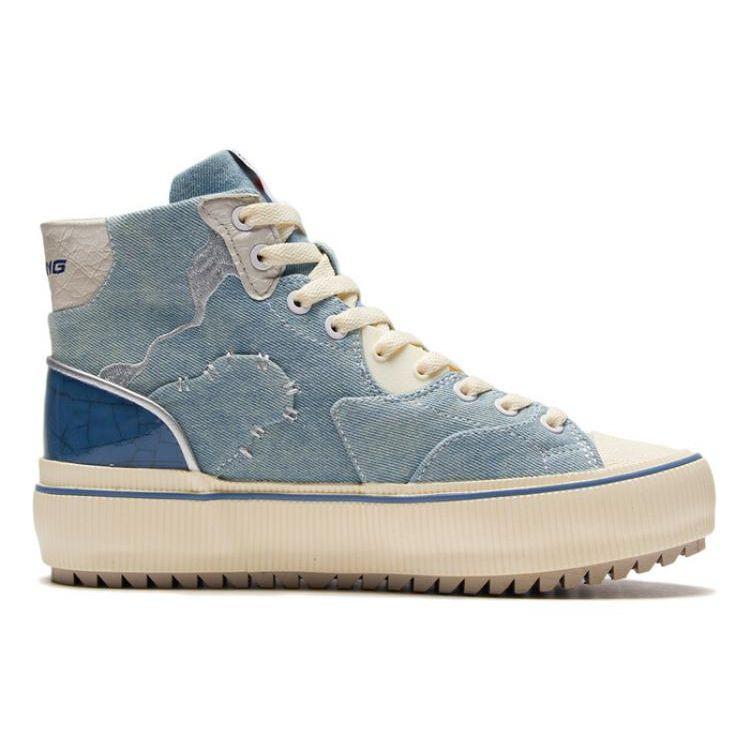 Кроссовки для скейтбординга Li Ning CF Paint High-Top, унисекс, Crown-Blue AGCS050-2