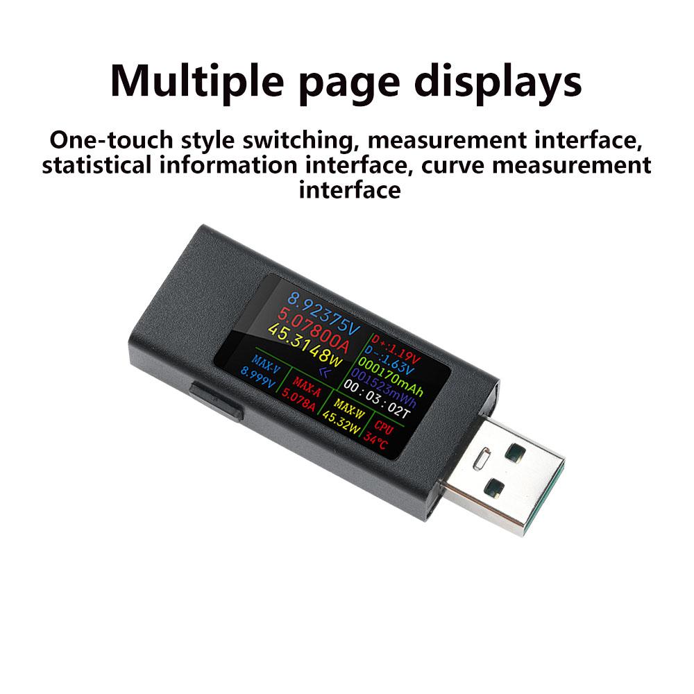 KWS-MX23 USB Tester High Definition 1.06 inch IPS Display Voltage Current Power Meter Voltmeter Ammeter DC 4-30V 0-8A