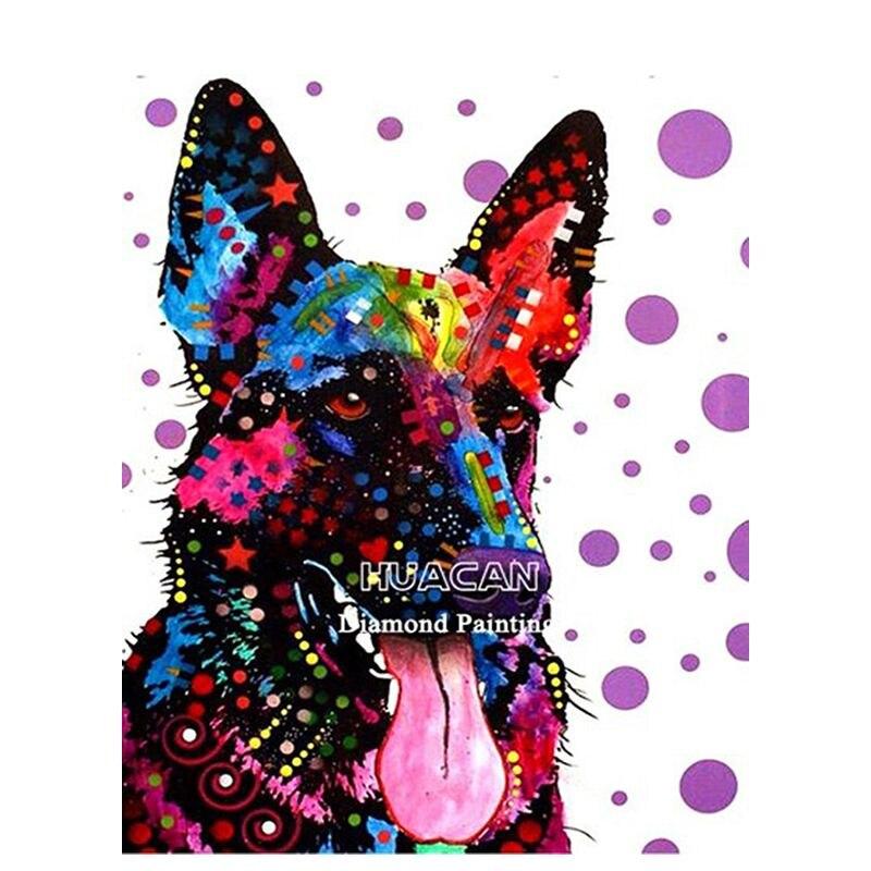 5D круглая алмазная живопись Цветная собака животное для детей и взрослых картина вышивка мозаика дизайн ремесла домашний декор подарок