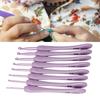 8Pcs Crochet Hook Set Plastic Knitting Needle Crochet Craft Yarn Weaving Tool with Ergonomic Grip Handle & Aluminum Tip