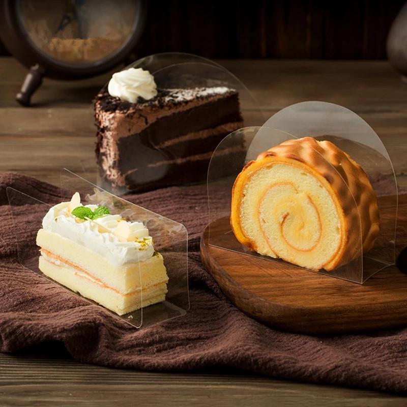 100pcs Cake Rim Transparent Rectangle Cut Pieces Mousse Gasket Cake Roll Rim Point DIY Handmade Part Wedding Without Food