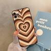 Чехол 'Latte Love' с коричневым сердцем, эстетичный, для iPhone 17 Air 16 15 14 13 11 12 Pro Max 13 mini XR 15 16 Plus 16e, задняя крышка