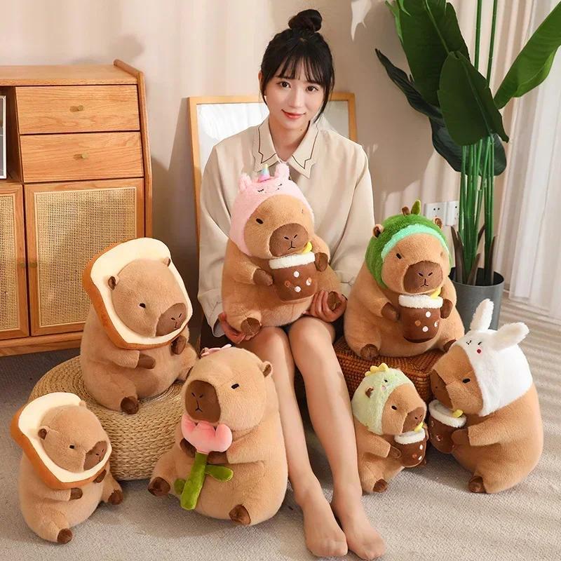 Kawaii аниме капибара хлеб плюшевые игрушки креативные мягкие игрушки капибара тост кукла девочка игрушки на день рождения подруга милый подарок