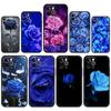 Чехол для телефона iPhone 13 15 14 12 11 Pro MAX XR X SE XS 7 8 Plus Luxury iPhone13 Capa Silicone Cover Fundas Blue Rose Flower