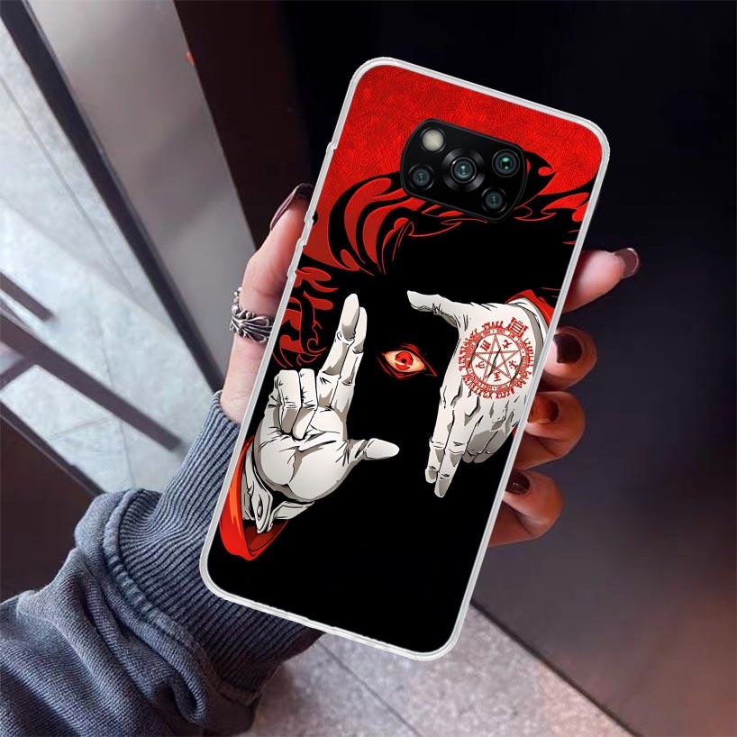 A-Alucard Hellsing Anime Phone Case For Xiaomi Poco X5 X6 X7 Pro F7 Ultra M7 Redmi 15C 15 13C 13 12C 12 10 10C 10A 9 9C 9T 9A Co