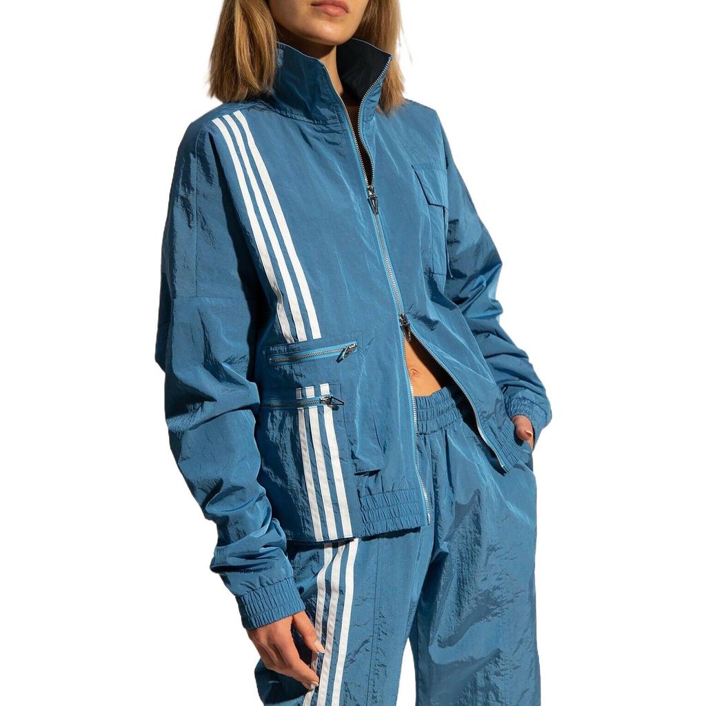 Adidas Совместная классическая спортивная куртка в полоску Originals Clover X Ivy Park, унисекс, синяя H33303