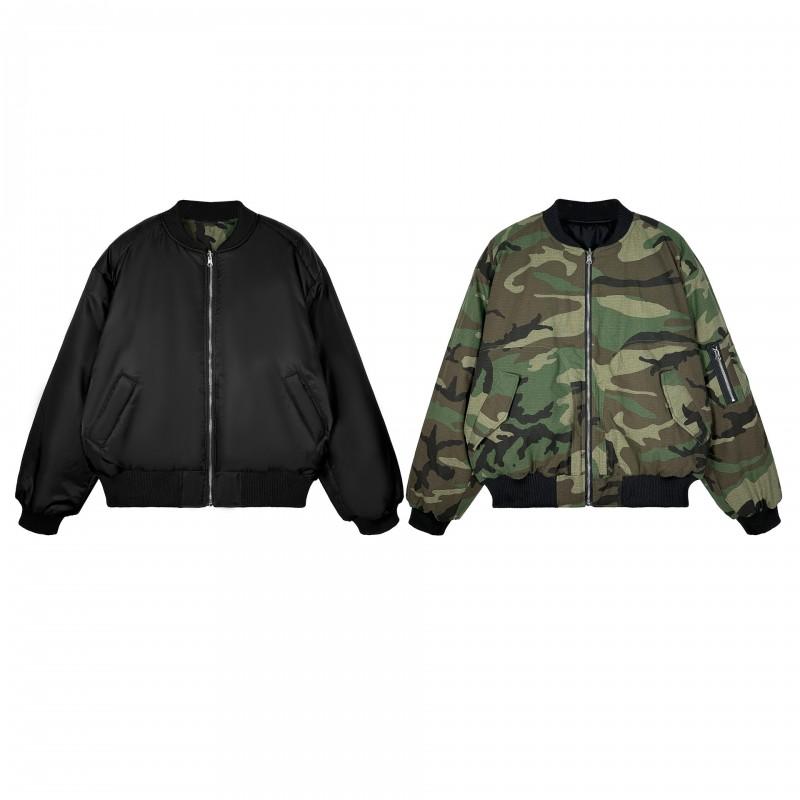 Mens Oversized Camo Puffer Jacket With Multiple Pockets Warm Hooded Streetwear Coat