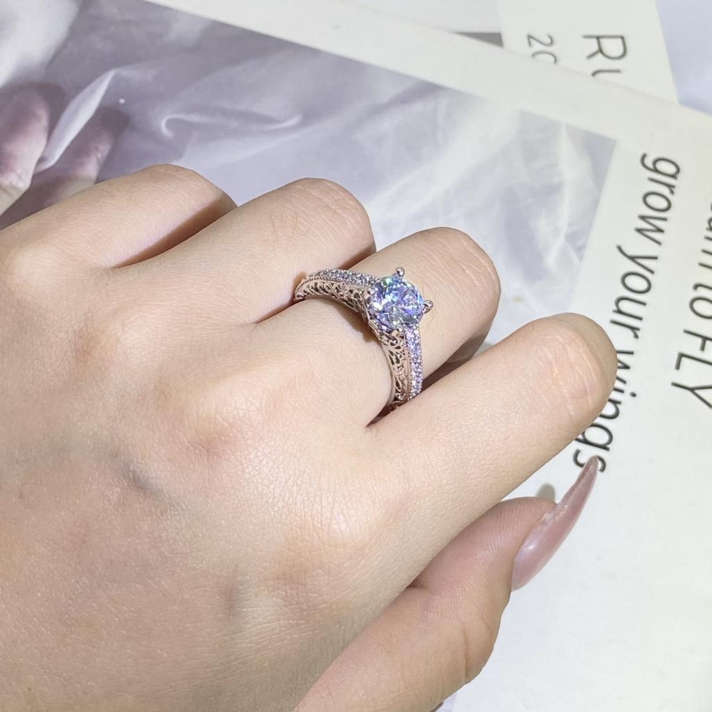 Новая мода простой набор бриллиантовое кольцо для женщин 925 штамп флэш-белое кольцо с цирконием вечерние свадебный подарок