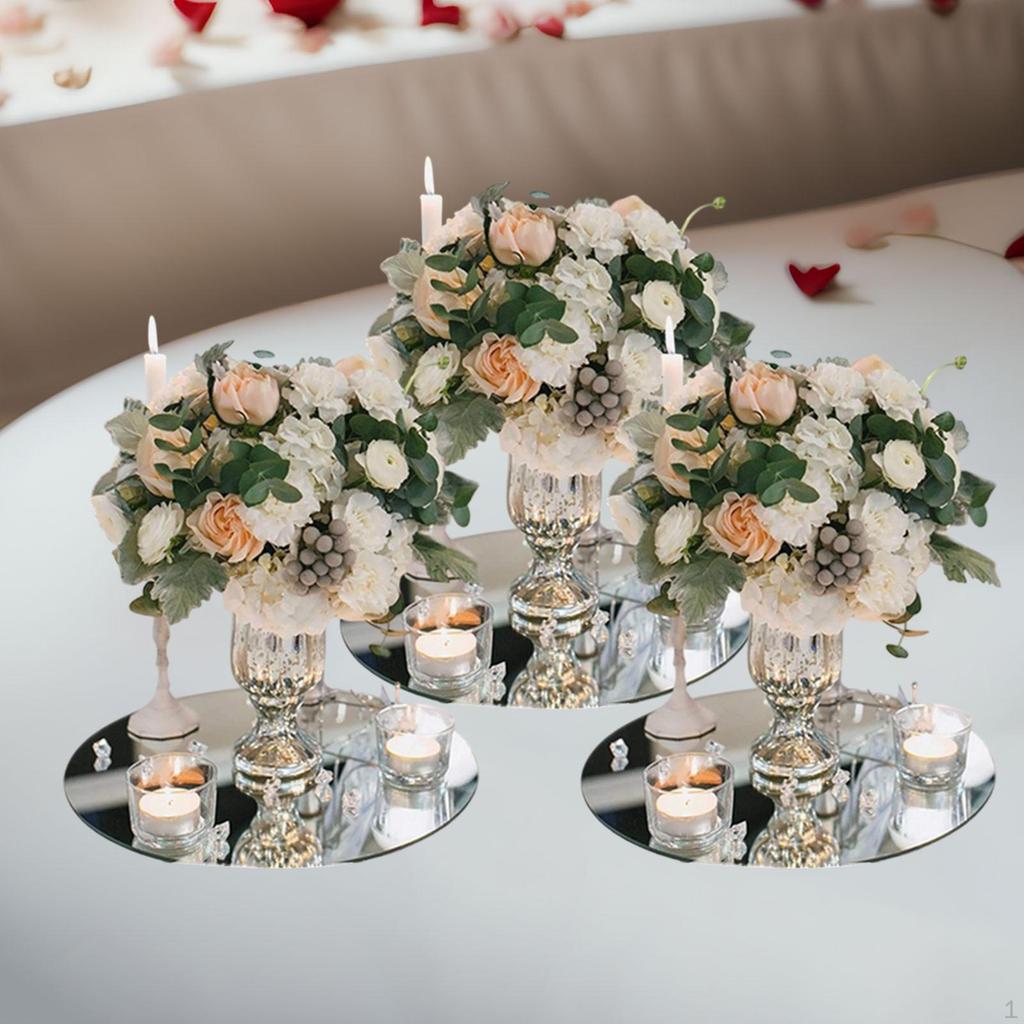 3 шт. Зеркальные центральные элементы для стола Декоративные подносы Круглые тарелки Проекты для творчества