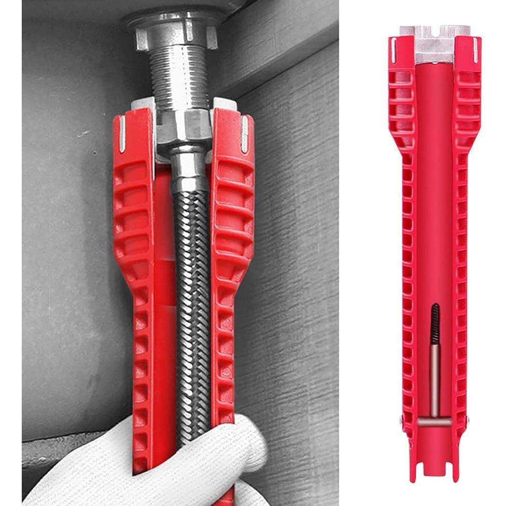 8 In 1 Multifunctional Sink Bathroom Wrench,Plumbing Installation Tool Household Water Pipe Faucet Washing Basin Corner Valve Sink Repair Removal Tool