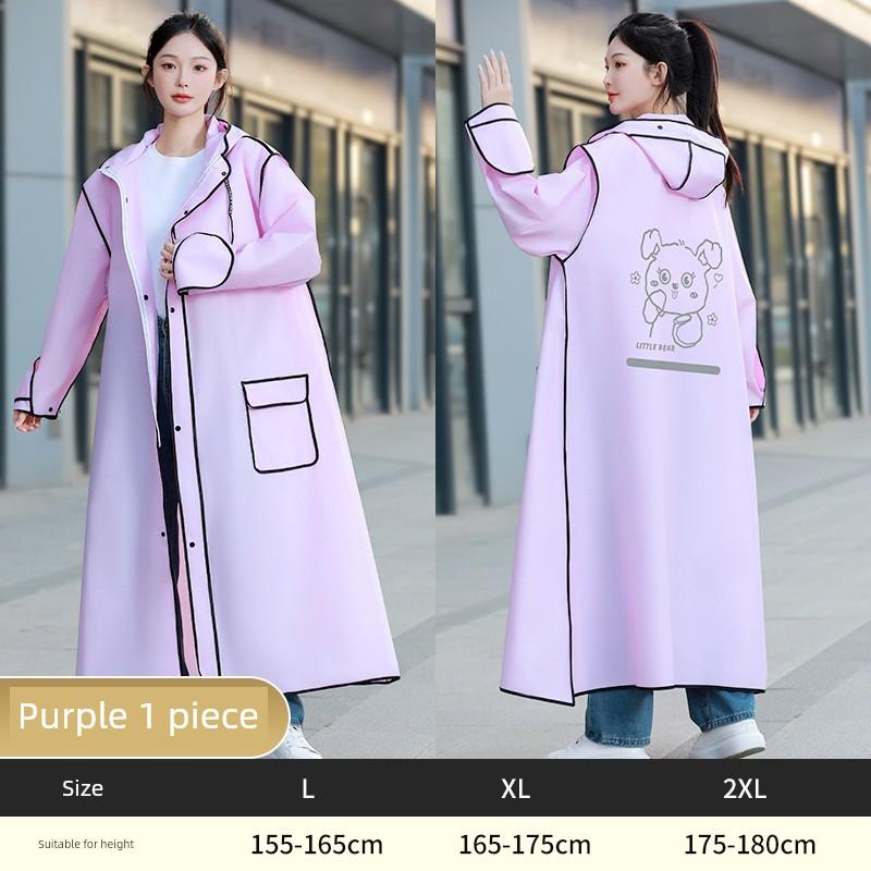 Electric Scooter Raincoat for Women, One-Piece Long Style, Full-Body Storm Protection, Adult Outdoor Riding Rain Poncho for Students
