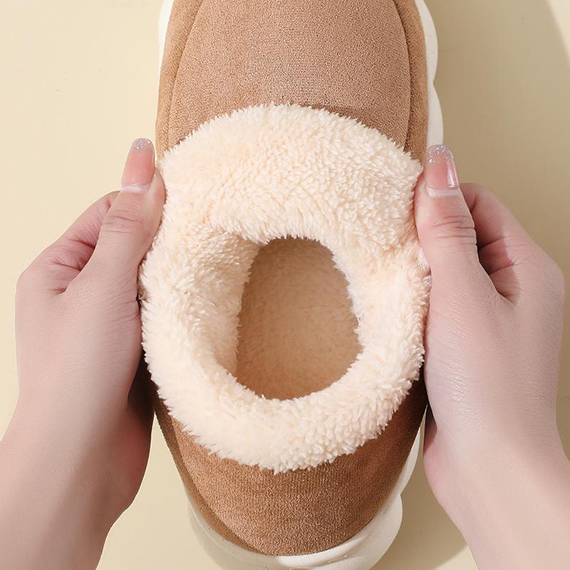 2025 Winter Platform Plush Slippers Women Comfy Soft Sole Cotton Indoor Shoes Woman Non Slip Windproof Warm Snow Boots Female