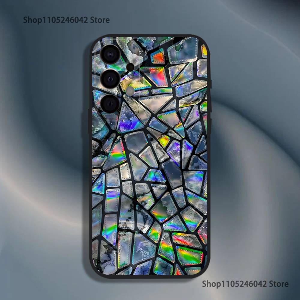 Цветной стеклянный чехол для телефона Samsung S26, S25, S24, S21, S22, S23, S30, Ultra, S20, Plus, Fe, Lite, 5G Черная крышка