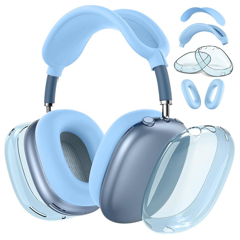 Защитный набор 4-в-1 для AirPods Max 1/2 - Прозрачные амбушюры + Силиконовое оголовье и амбушюры