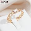 Kinel Hollow Trendy Rose Gold Color Rings For Women With Square Zircon