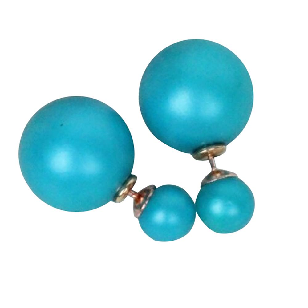 1 пара очаровательных красивых двойных бусин, серьги-гвоздики в подарок