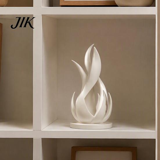 Sophisticated Home Office Decor 3D Printed Abstract Flame Sculpture, Modern Minimalist Twisted Art Creative Gift for Lovers Statue Desk And