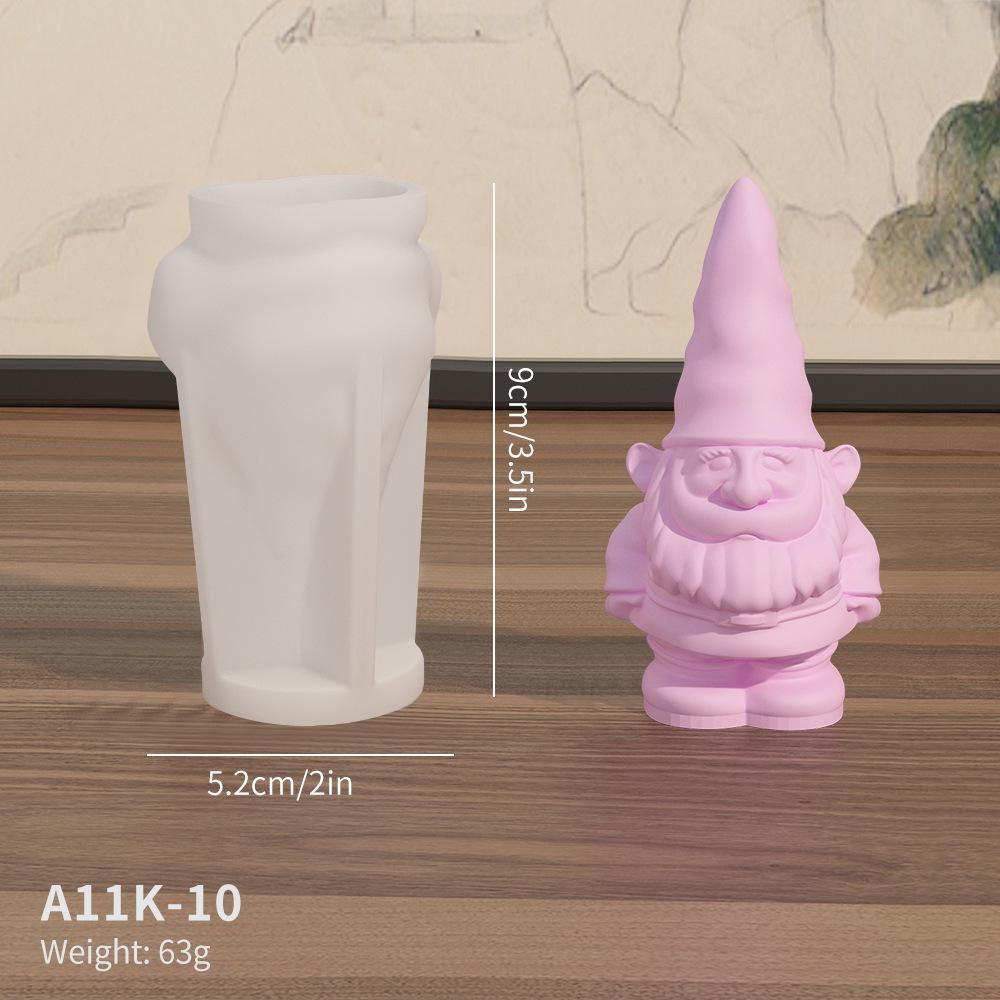 Силиконовая форма гнома для микро-ландшафта из смолы для DIY ароматерапевтических свечей, гипса и эпоксидных поделок.