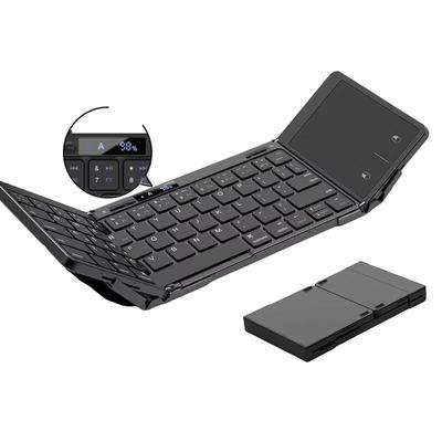 Складная клавиатура Alloy Bluetooth Tri-Foldable с тачпадом, дисплеем и аккумулятором, перезаряжаемая беспроводная складная клавиатура Travell