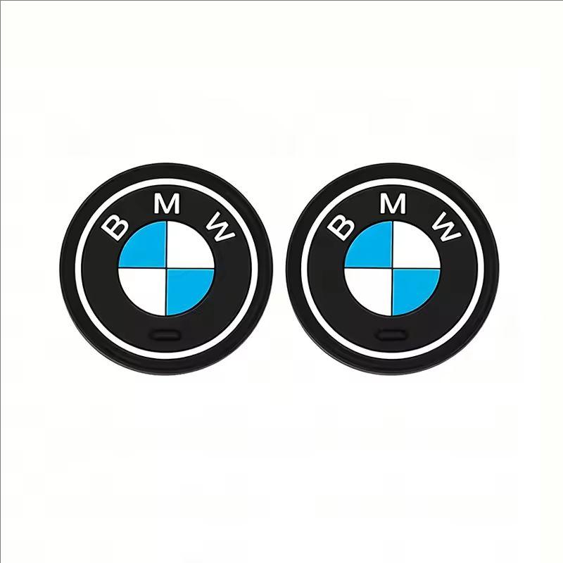 2Pcs Car Coasters Silicone Cup Holder Coaster Insert For BMW 3 5 Series X1 X3 X5 G01 G02 G05 F10 F30 F48 E83 E87 E90 G30 Sticker